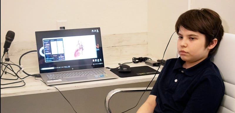 Theta chamber with a person inside