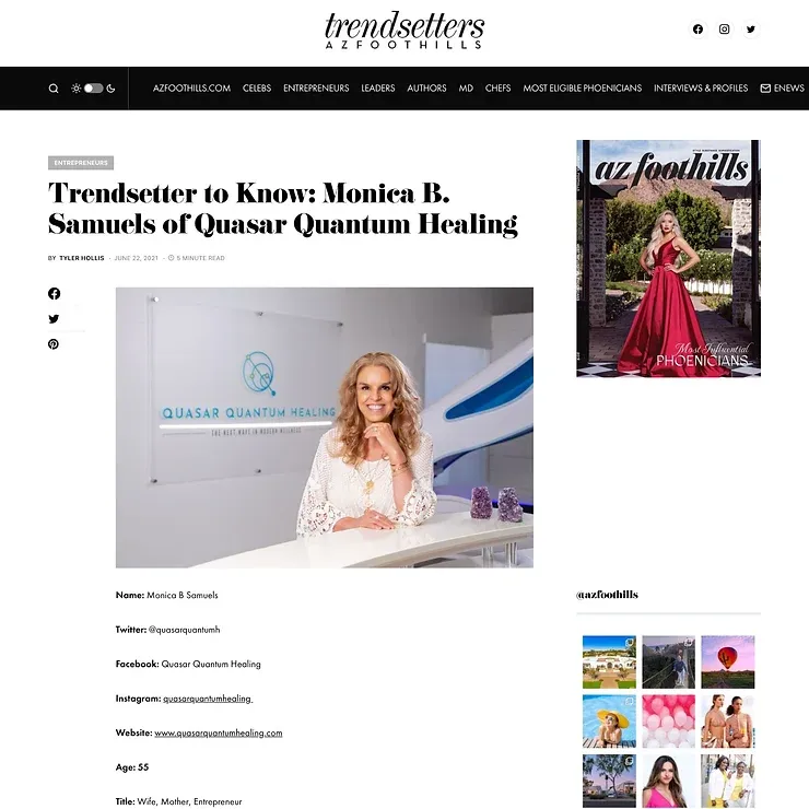 Trendsetter to Know: Monica B. Samuels of Quasar Quantum Healing