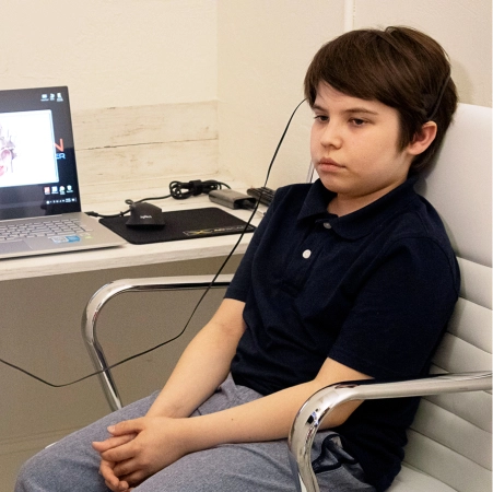 Young boy getting an AO Scan
