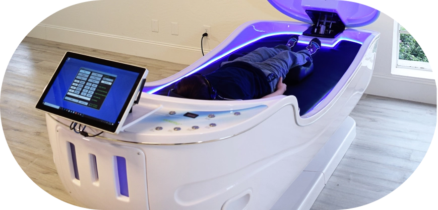 Theta chamber with a person inside